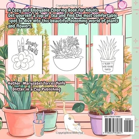Plants & Flowers: Coloring Book For Adults