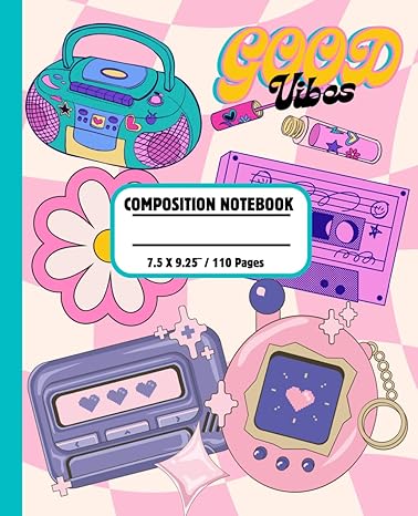 Composition Notebook: 90s Composition Notebook, 110 Pages, 7.5 x 9.25"
