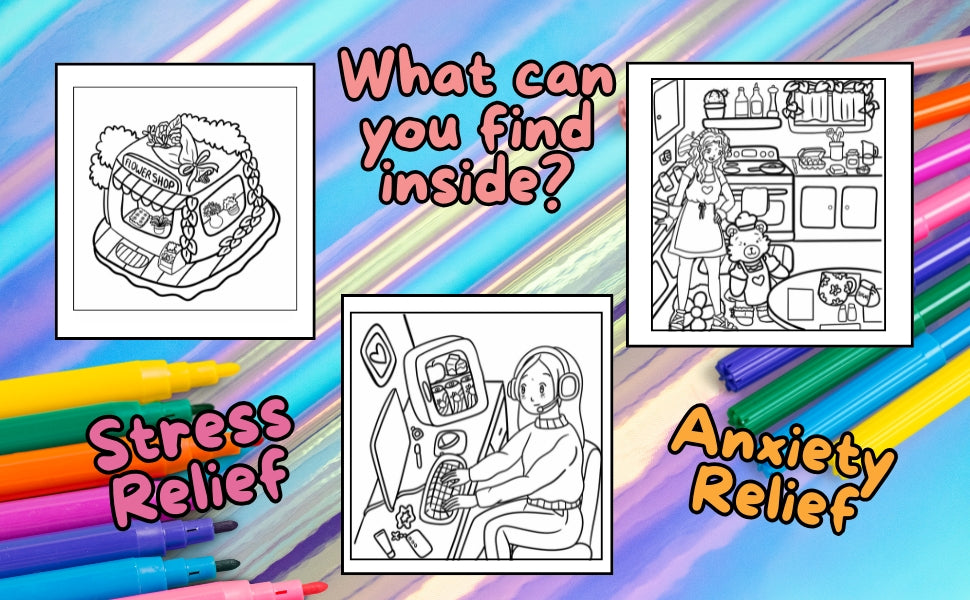Cute and Cozy Coloring Book: Cute and Cozy Coloring Book for Adults